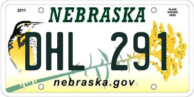 NE license plate DHL291