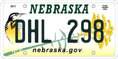 NE license plate DHL298