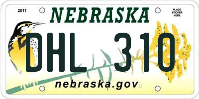 NE license plate DHL310