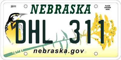NE license plate DHL311