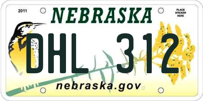 NE license plate DHL312