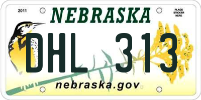 NE license plate DHL313