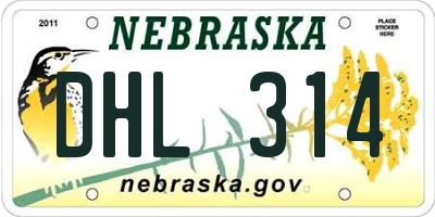 NE license plate DHL314