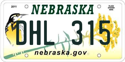 NE license plate DHL315