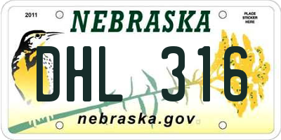 NE license plate DHL316