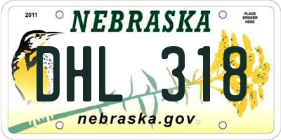 NE license plate DHL318