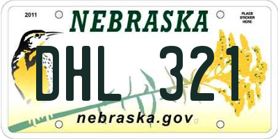 NE license plate DHL321