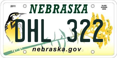 NE license plate DHL322