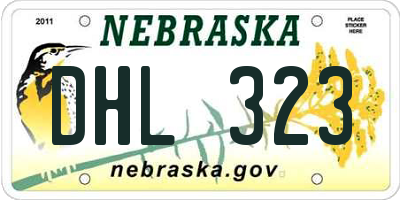 NE license plate DHL323
