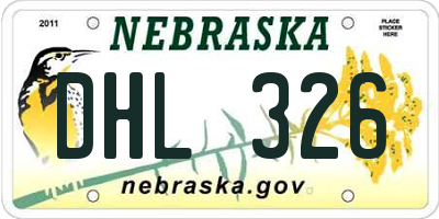 NE license plate DHL326