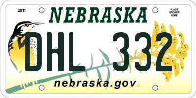 NE license plate DHL332