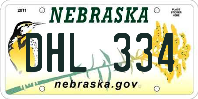 NE license plate DHL334