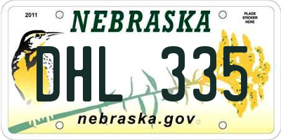 NE license plate DHL335