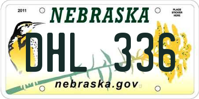 NE license plate DHL336