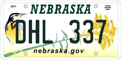 NE license plate DHL337