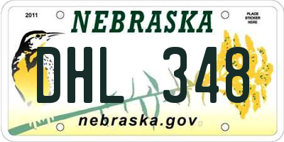 NE license plate DHL348