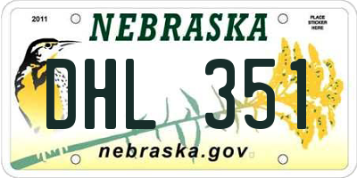 NE license plate DHL351