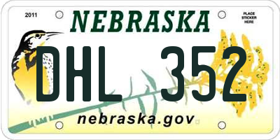 NE license plate DHL352