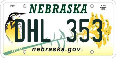 NE license plate DHL353