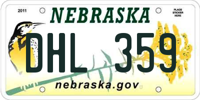 NE license plate DHL359