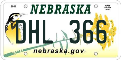 NE license plate DHL366