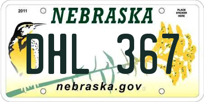 NE license plate DHL367