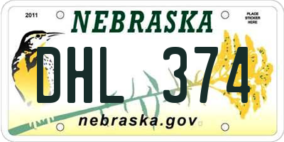 NE license plate DHL374