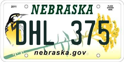 NE license plate DHL375