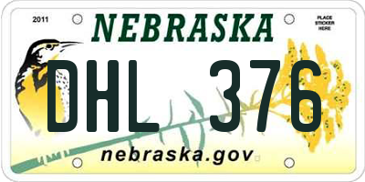NE license plate DHL376