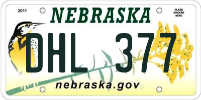 NE license plate DHL377