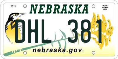 NE license plate DHL381