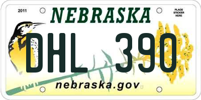 NE license plate DHL390