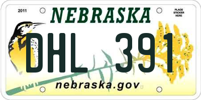 NE license plate DHL391