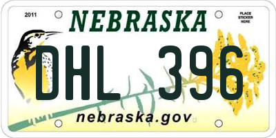 NE license plate DHL396