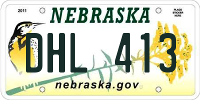 NE license plate DHL413