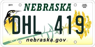 NE license plate DHL419
