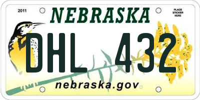 NE license plate DHL432