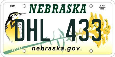 NE license plate DHL433