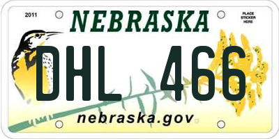 NE license plate DHL466