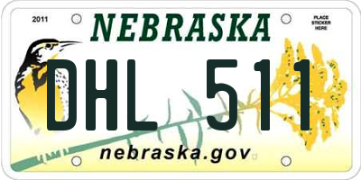 NE license plate DHL511
