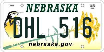 NE license plate DHL516