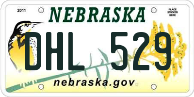 NE license plate DHL529