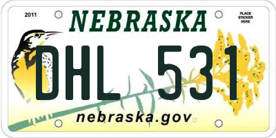 NE license plate DHL531