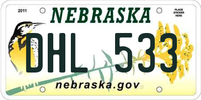 NE license plate DHL533