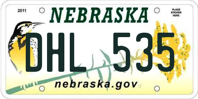 NE license plate DHL535