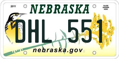 NE license plate DHL551