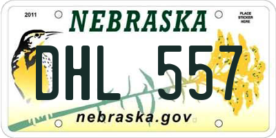 NE license plate DHL557