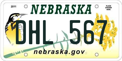 NE license plate DHL567