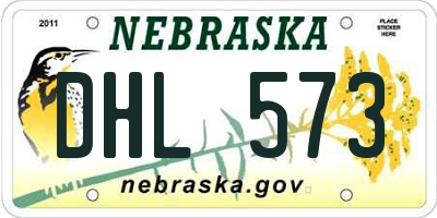 NE license plate DHL573