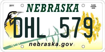 NE license plate DHL579